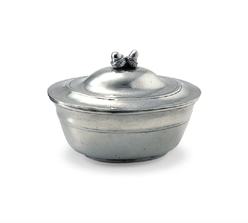 disposable wedding dinnerware-Match Pewter Acorn Lidded Bowl