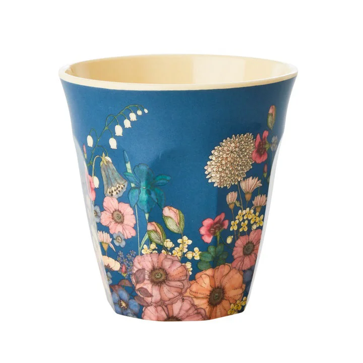 custom ceramic mugs for corporate gifts-Rice DK Melamine Cup with Flower Collage Print - Medium - 250 ml