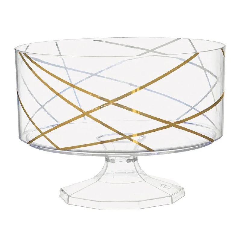 eco-conscious disposable plates-Small Trifle Container with Gold Lines