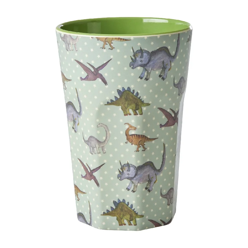 best thermal mugs for coffee enthusiasts-Rice DK Melamine Cups with New Dino Print - Tall - 400ml