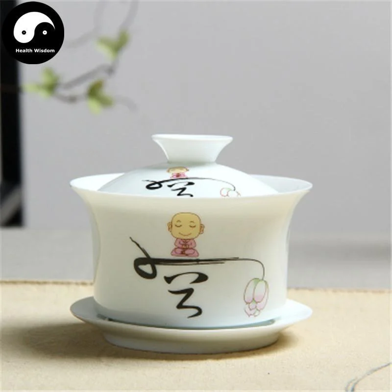 personalized mugs for holidays-Ceramic Gaiwan Tea Cup 170ml 盖碗 白瓷 空