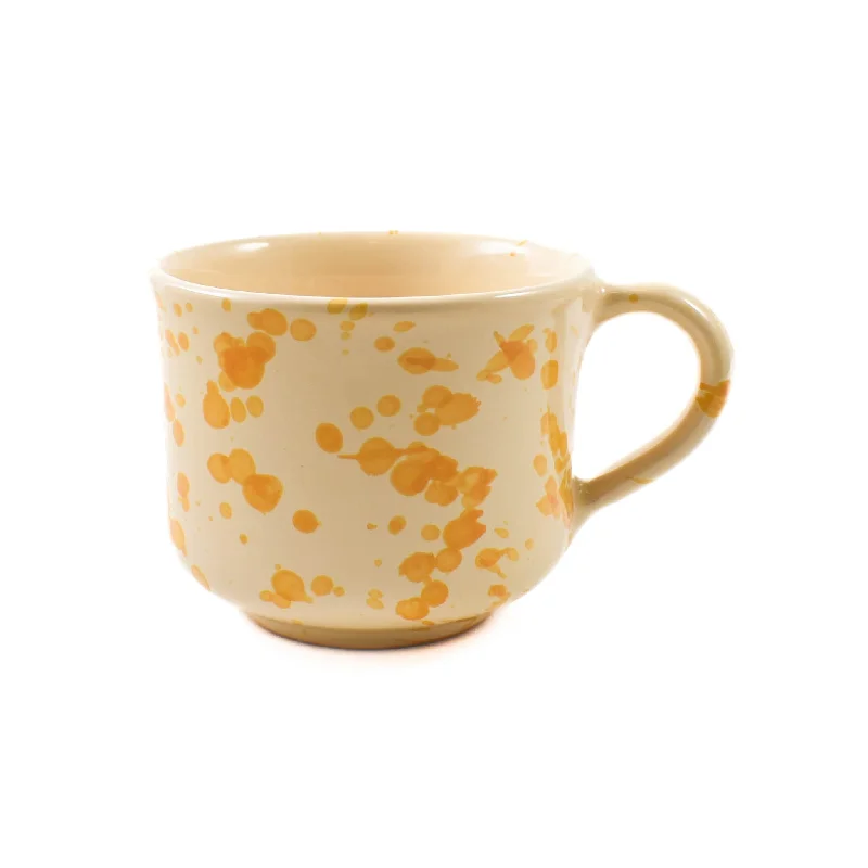 casual dinner plates for daily meals-Puglia Dark Yellow Splatter Mug