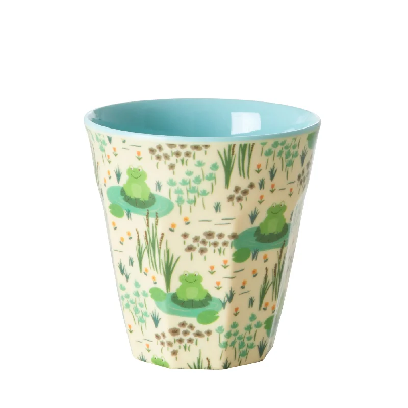 custom mugs for promotional giveaways-Rice DK Melamine Kids Cup with Frog Print - Small