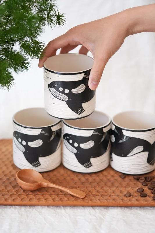 stylish travel cups for hot drinks-BAIYA Studio Handmade Orca Cup