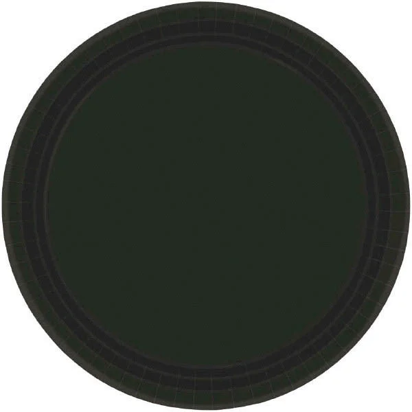 formal dinner plates with intricate designs-PAPER PLATE BLACK 6.75"   20CT