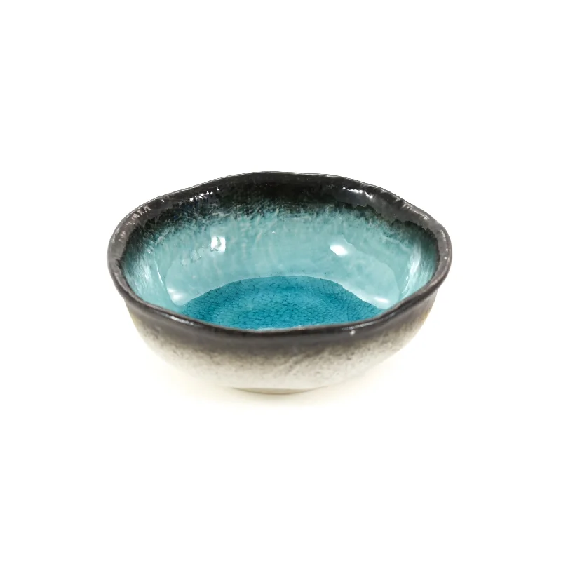 sustainable dinnerware for everyday use-Turquoise Glaze Bowl, 12cm dia x 4cm high