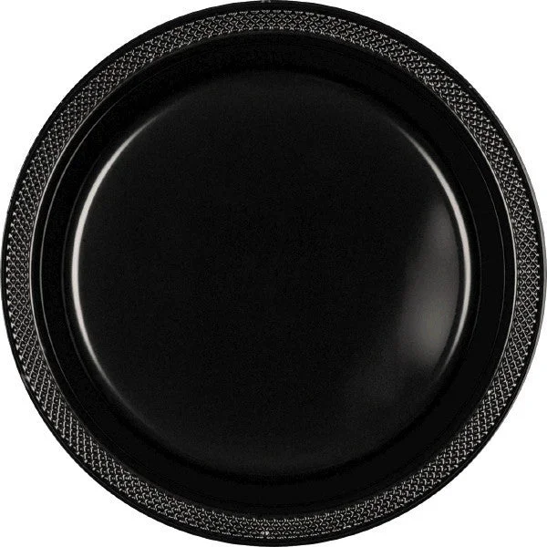 casual outdoor dinner plates set-PLATE - JET BLACK PLASTIC 9"              20 CT/PK