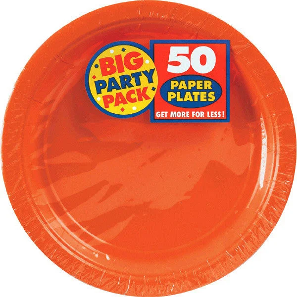 decorative plates for special occasions-PAPER PLATE    ORANGE 7"     50PCS/PKG