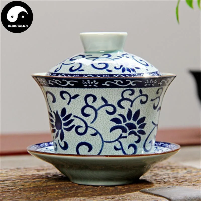 creative coffee mugs with designs-Ceramic Gaiwan Tea Cup 110ml 盖碗