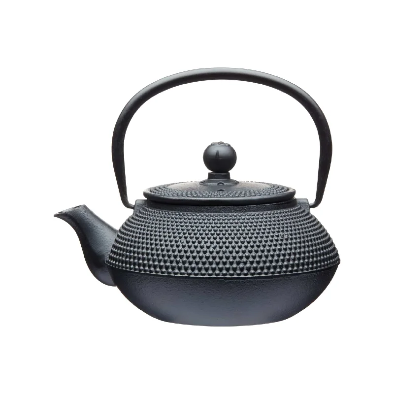 simple and elegant stoneware plates-Black Cast Iron Teapot, 600ml