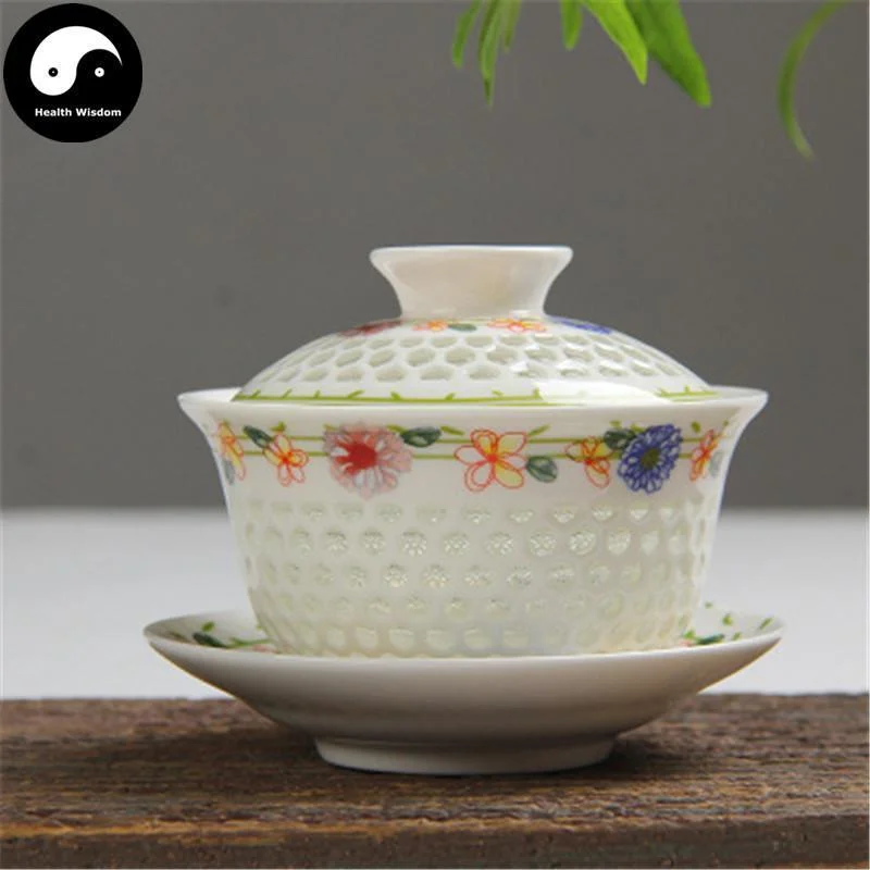 custom photo coffee mugs for events-Ceramic Gaiwan Tea Cup 150ml 盖碗 玲珑瓷