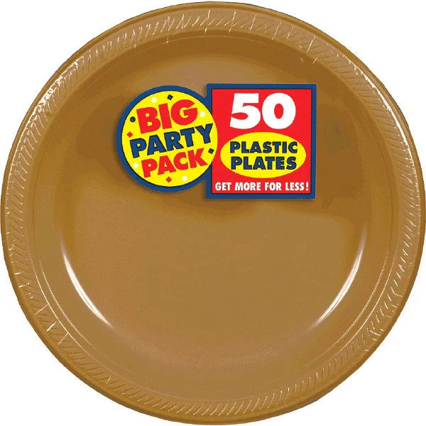 eco-friendly bamboo plates for dinner parties-PLASTIC PLATES   GOLD 7"    50PCS/PKG