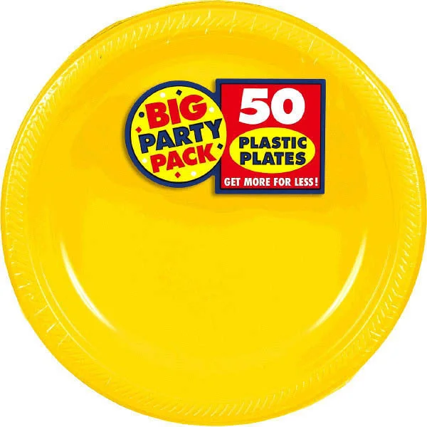 unique stoneware dinner plates set-PLASTIC PLATES BRT YELLOW 10.5"    50PCS/PKG