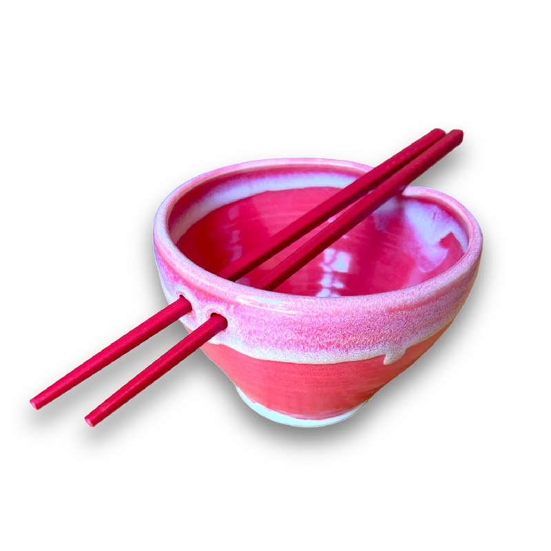 disposable dinner plates for birthday parties-Ramen Bowls w/Chopsticks by Cedar Tree Pottery