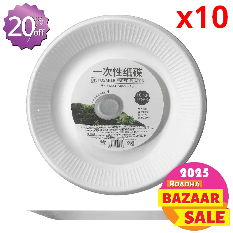 disposable plates for elegant parties-10-pcs Paper Plate (7")