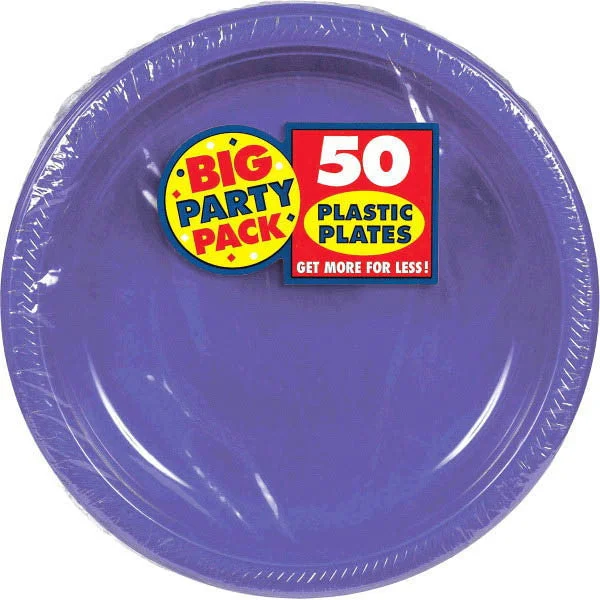 elegant glass dinner plates set-PLASTIC PLATES  PURPLE 10.5"    50PCS/PKG