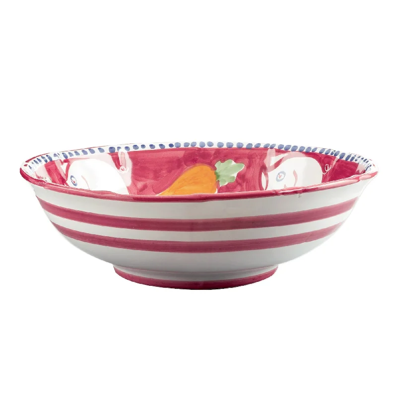 affordable dinnerware for large families-Vietri Campagna Porco (Pig) Large Serving Bowl