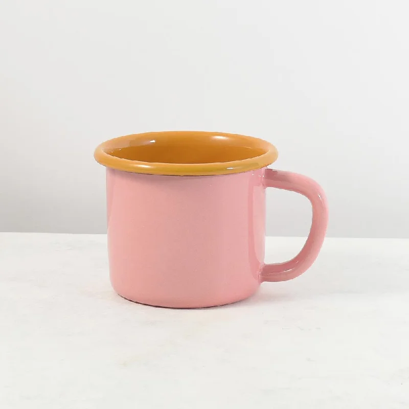 dinnerware set for special occasions-Kapka x Sous Chef Colourblock Enamel Mug, Pink & Yellow, 350ml