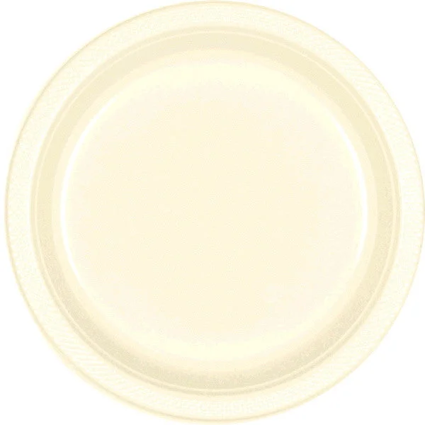 dinner plates with modern geometric designs-PLATE - VANILLA CREME 9"    PLASTIC   20 CT/PKG