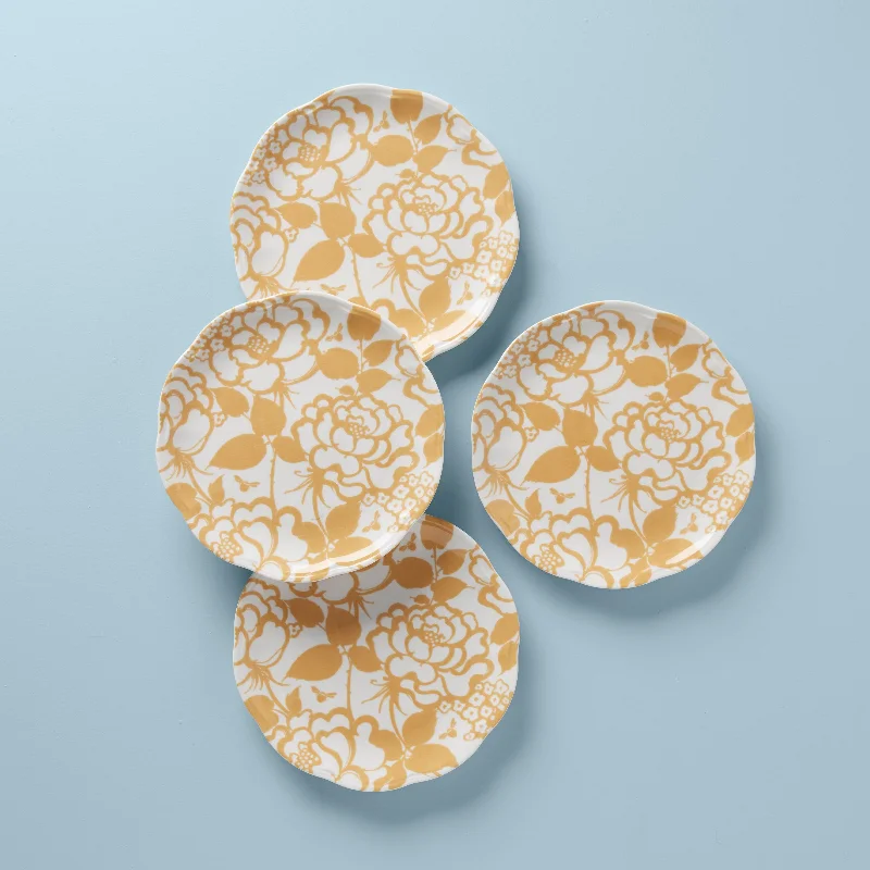 disposable wedding dinnerware-Butterfly Meadow Cottage 4-Piece Accent Plates