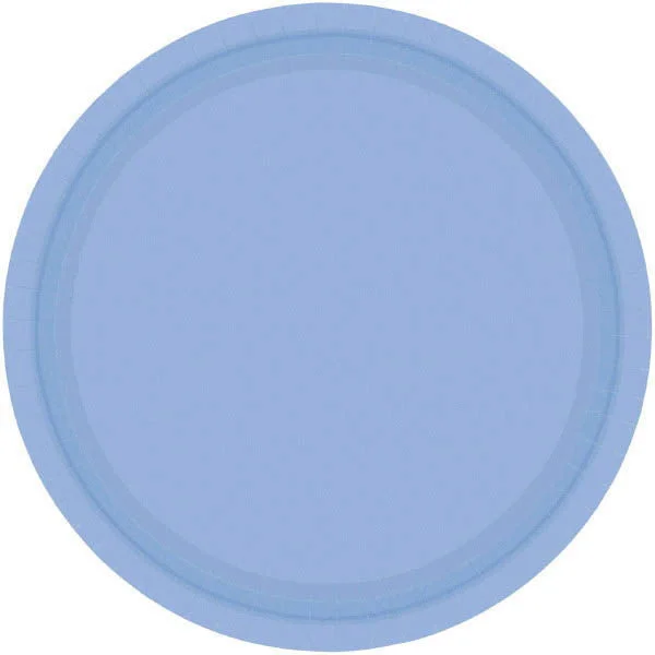 set of dinnerware for small gatherings-PAPER PLATE - PASTEL BLUE   10.5"   20CNT