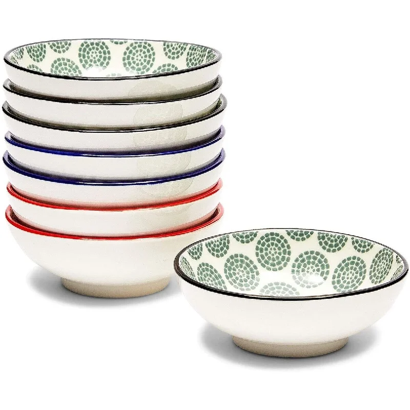 dinnerware for large parties and gatherings-8Pcs Small Ceramic Pinch Bowls 2 oz