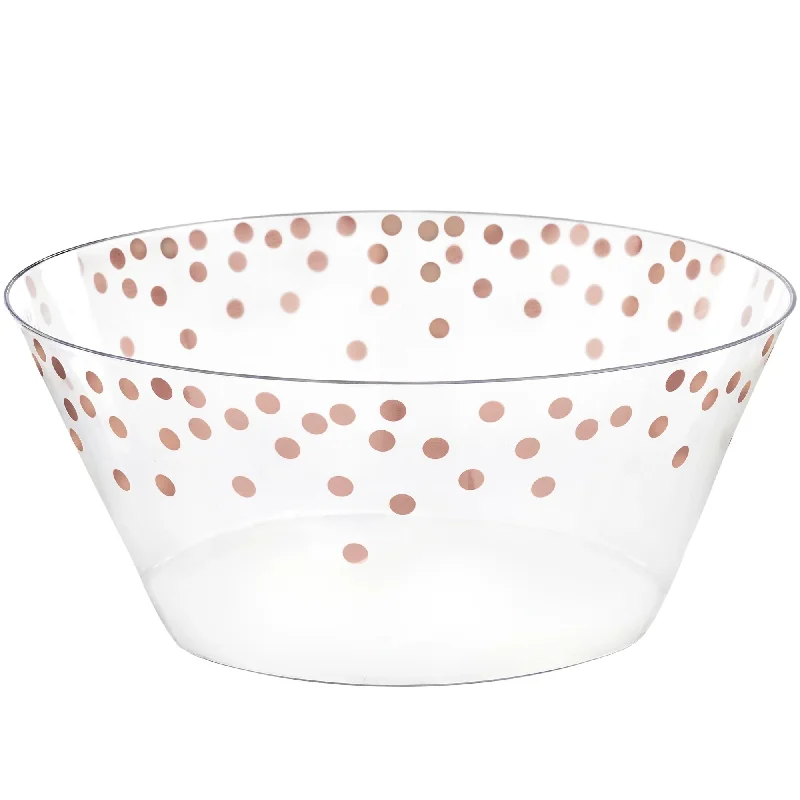 modern dinnerware set for casual dinners-Rose Gold PET Plastic Large Serving Bowl, 10 Inches, 1 Count