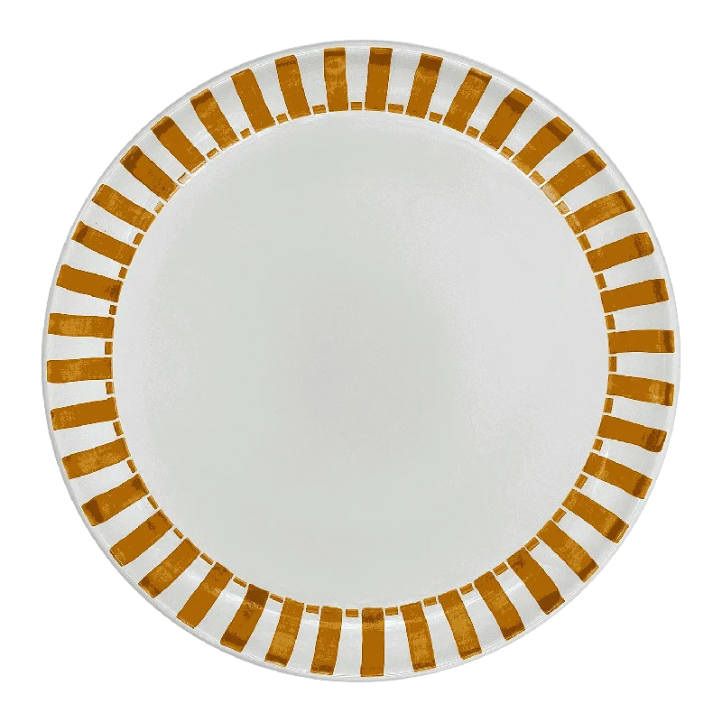 disposable dinnerware for casual parties-Yellow Stripes Charger Plate