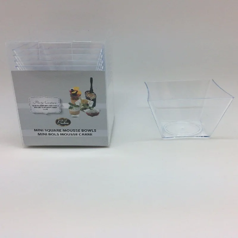 modern dinnerware for special occasions-Square Mini Bowl - Clear 12/pkg.