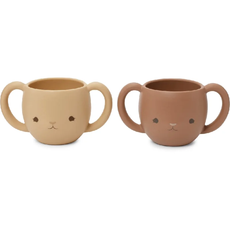 best mugs for hot beverages in winter-Konges Sløjd 2 Pack Cutie Cups - Copper Brown / Rose Sand