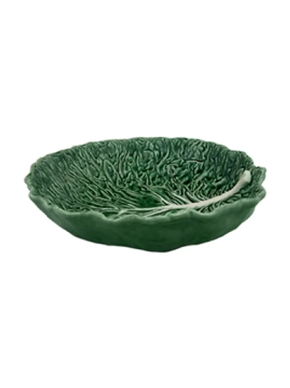 dinner plates with nature-inspired designs-Vista Alegre Bordallo Pinheiro Cabbage Salad Bowl Large - Green