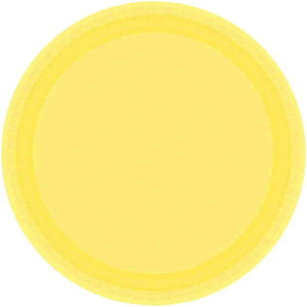 casual dinnerware with contemporary designs-PAPER PLATE LIGHT YELLOW  6.75"   20CNT