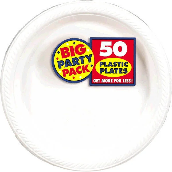 wedding dinnerware set for 4-PLASTIC PLATES   WHITE 10.25"    50PCS/PKG