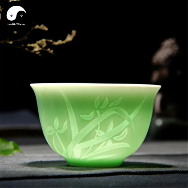 stylish coffee cups for home use-Celadon Ceramic Tea Cups 100ml*2pcs 兰