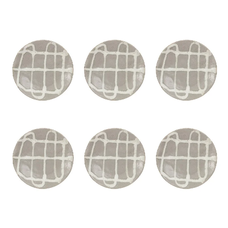 dinnerware set for stylish dinner parties-Stoneware Plate with Reactive Glaze - 6.1"L x 6.1"W x 0.5"H