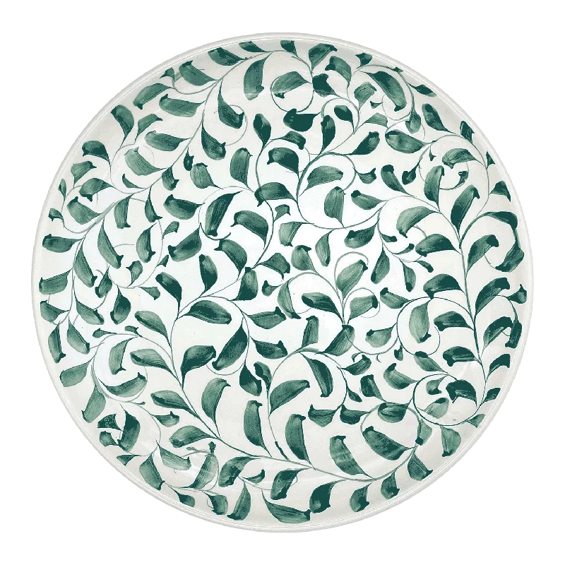 unique dinner plates for memorable events-Green Scroll Charger Plate