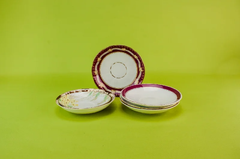 modern dinner plates with geometric patterns-6 harlequin tea saucers