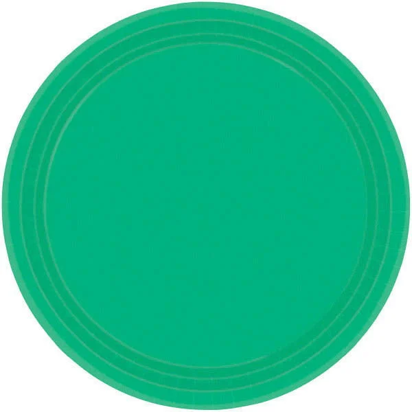 dishwasher-friendly dinner plates set-PAPER PLATE FESTIVE GREEN 8.5"    20CNT