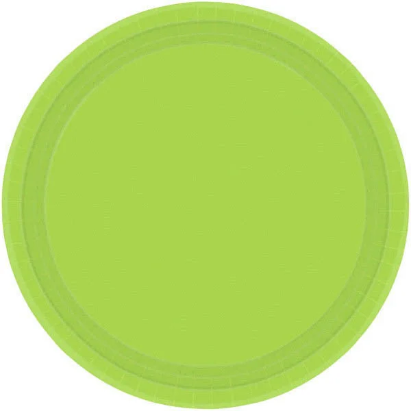 outdoor dinnerware for camping trips-PAPER PLATE KIWI GREEN    8.5"    20CNT