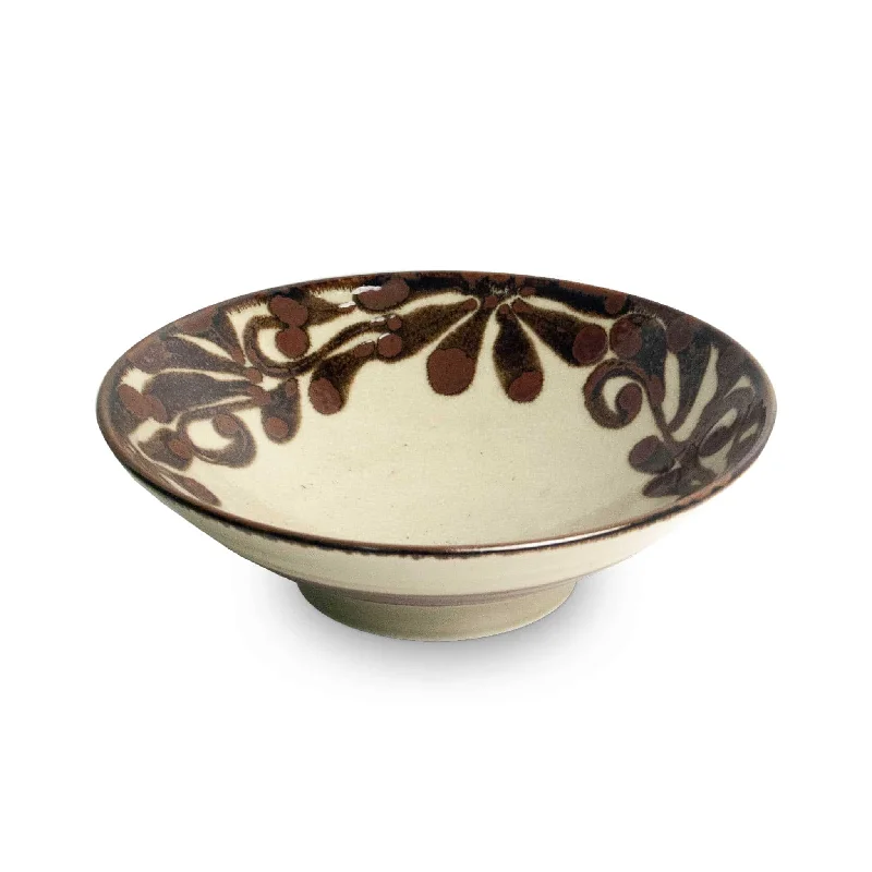 decorative plates for special occasions-Shibuki Shallow Bowl, Brown, 24cm