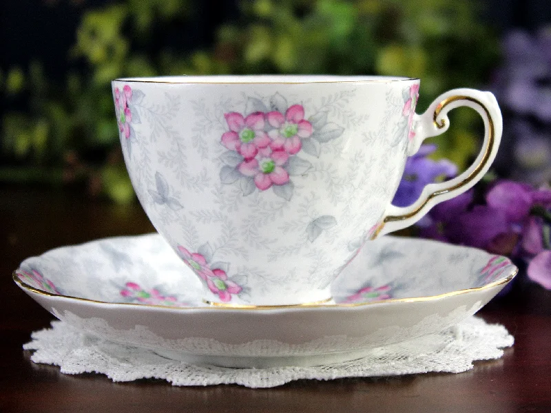 unique ceramic travel mugs-Tuscan, Floral Chintz Teacup, Vintage Tea Cup & Saucer, English Bone China - 18460