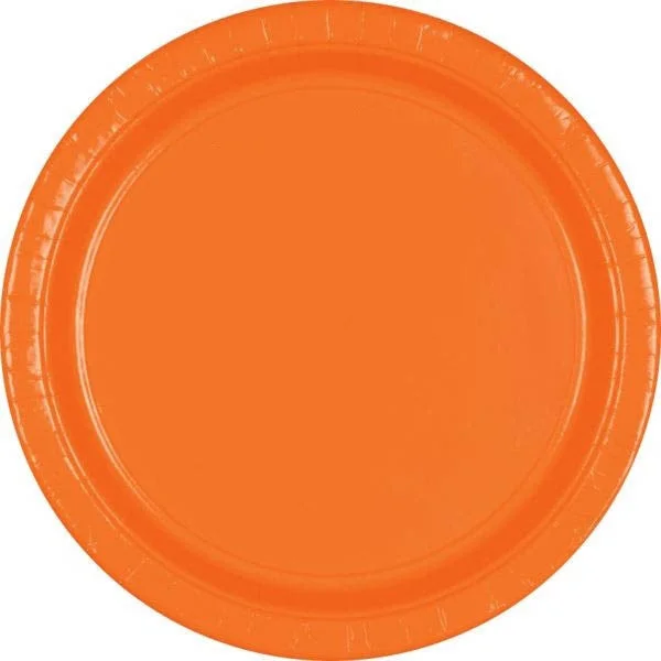 eco-friendly plastic dinnerware set-PAPER PLATE ORANGE    8.5"    20CNT