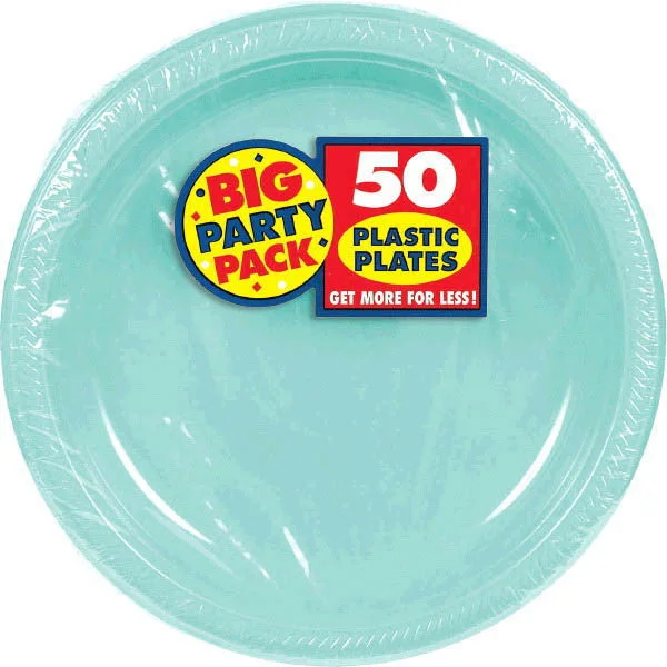 dinnerware set with matching serving platters-PLASTIC PLATES ROBIN BLUE 10.5"   50PCS/PKG