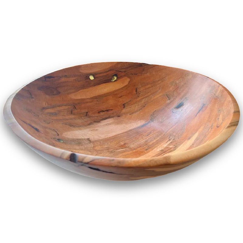 melamine dinnerware for casual events-Sprungwood Large Tap Hole Maple Bowl (#140)