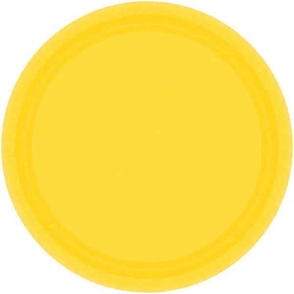 eco-conscious disposable plates-PAPER PLATE YELLOW SUNSHINE 6.75"   20CNT