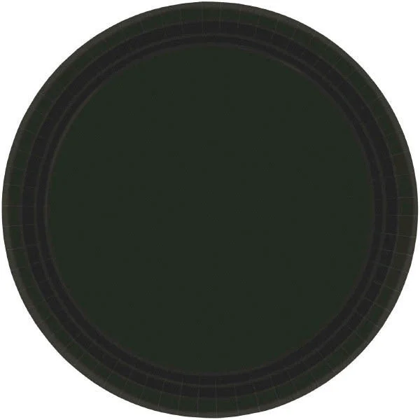 dinner plates with hand-painted designs-PAPER PLATE - JET BLACK   10.5"   20CNT