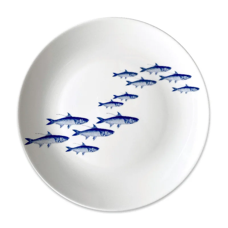 set of dinnerware for small gatherings-School of Fish Coupe Dinner Plate