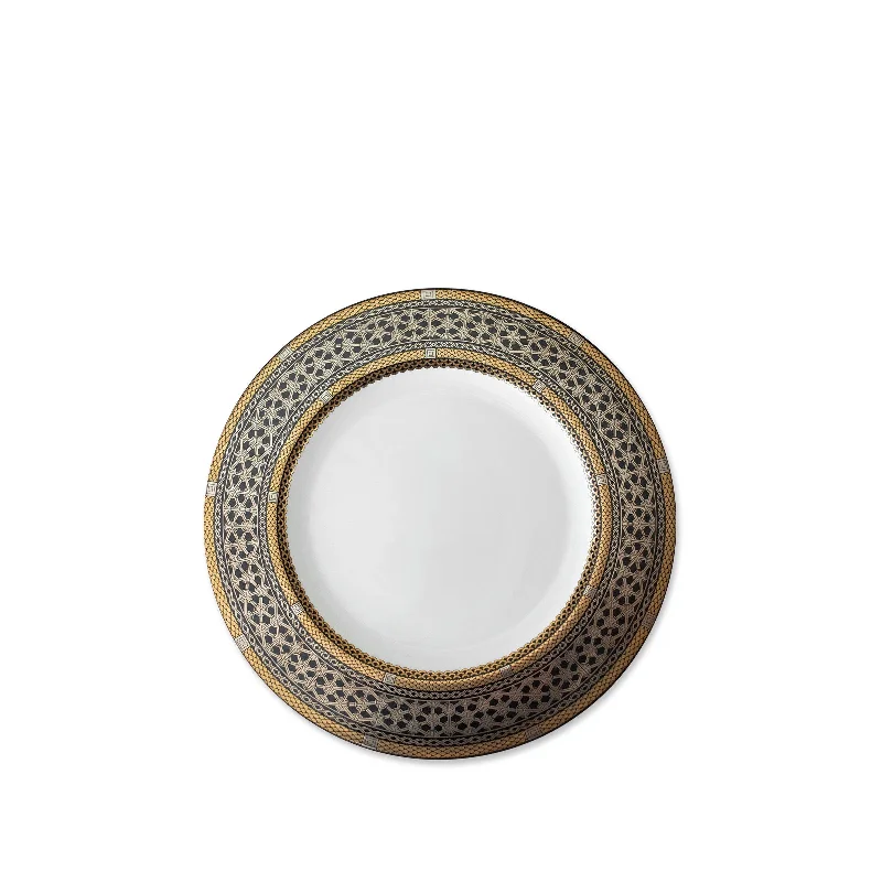 eco-friendly plastic dinnerware set-Hawthorne Onyx Gold & Platinum Bread & Butter Plate