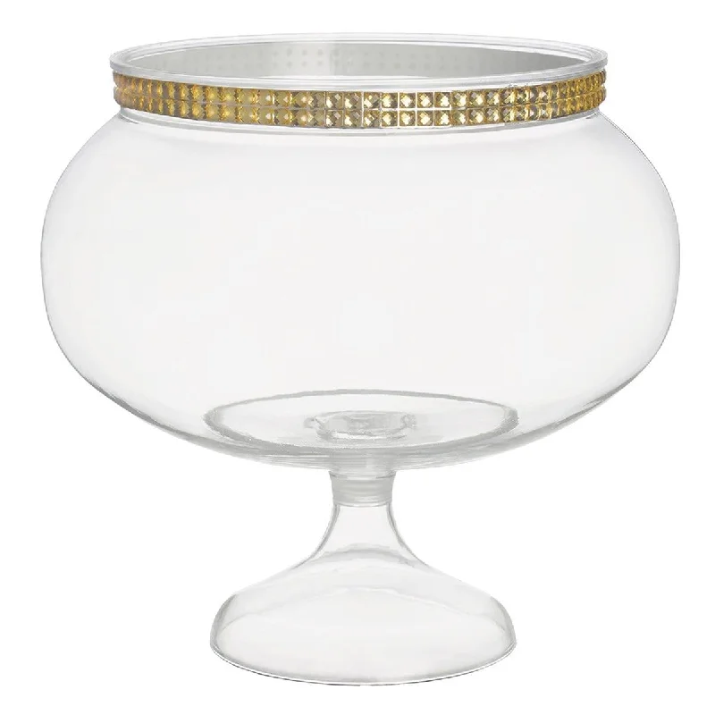 colorful dinner plates for gatherings-Short Pedestal Jar with Gold Gems