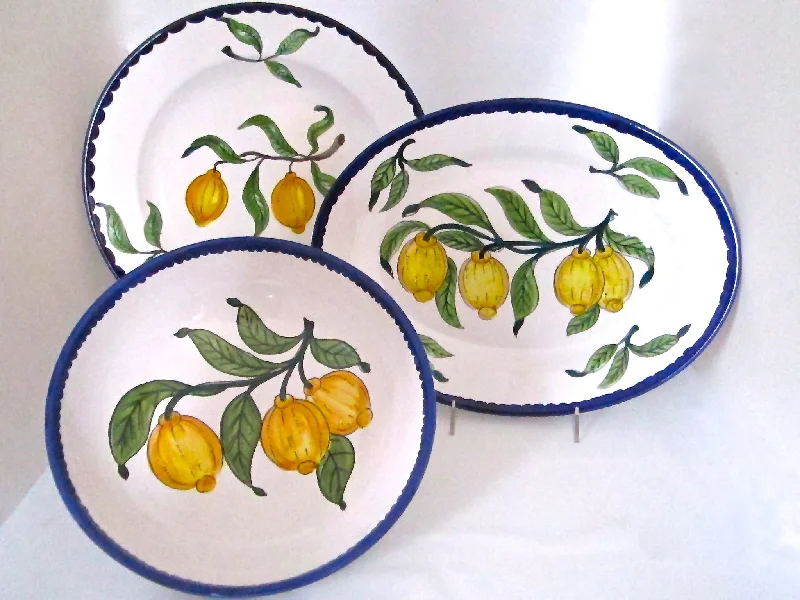 dinner plates with intricate floral designs-Limoni Semplice Serveware